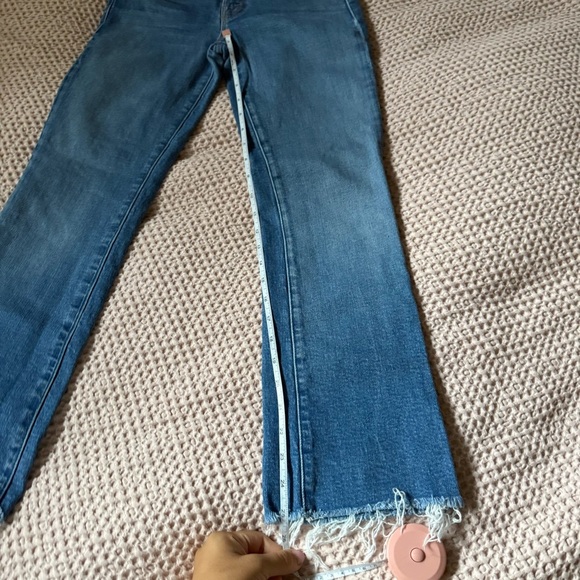 Mother The Insider Ankle Fray Jeans Eager Beaver 25 High Rise Crop - Picture 10 of 11